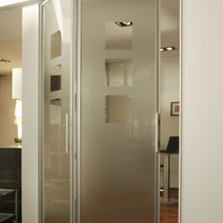 BFD-07 WengeWhite Obscure Glass Single Bi-Fold Door - Interior Doors