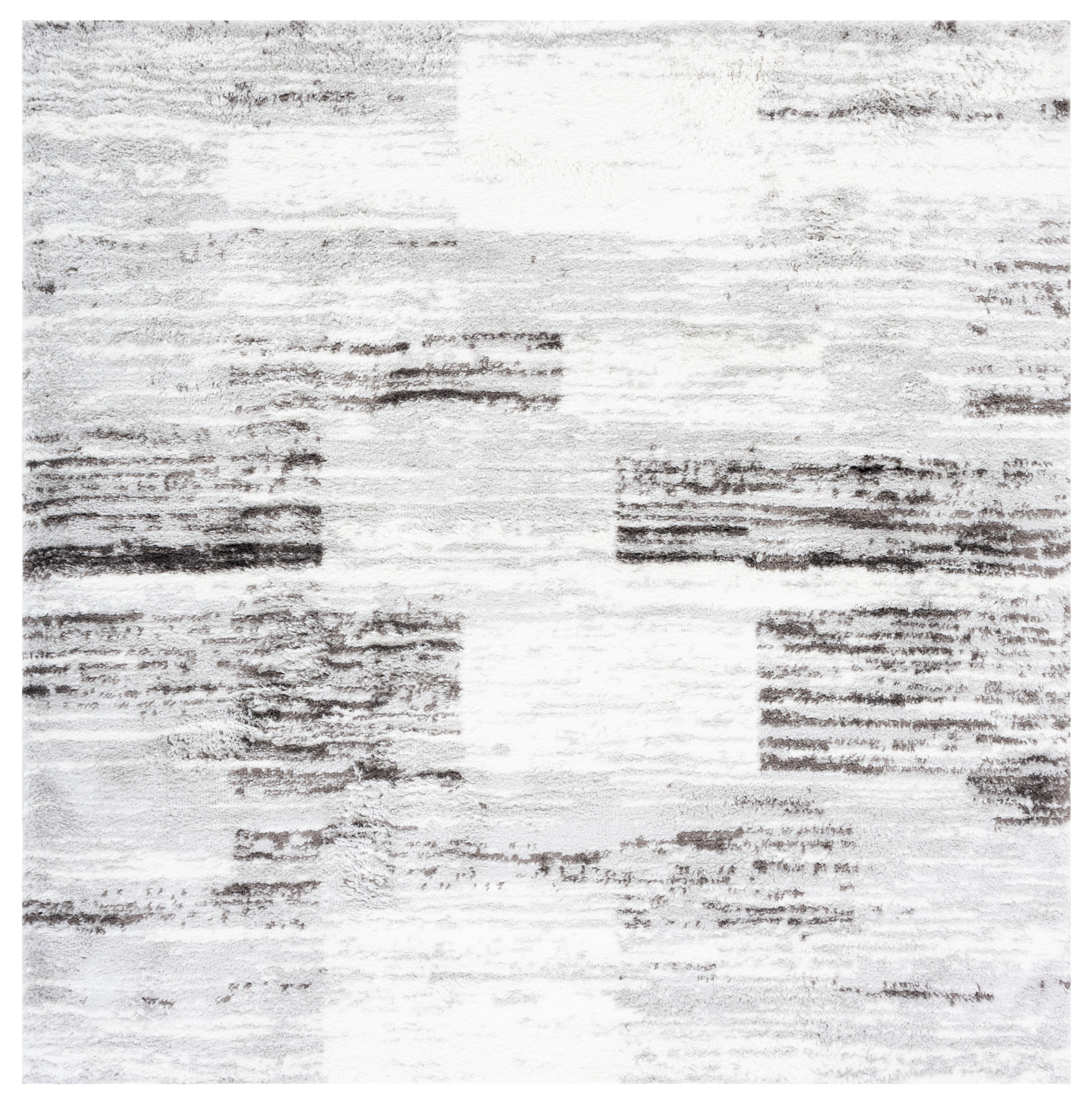 SAFAVIEH Berber Shag Collection Area Rug - 5'5" X 7'7", Beige & Grey, Dots Design