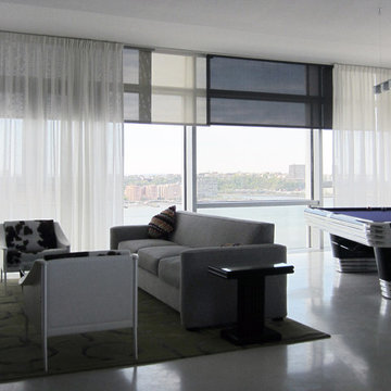Billiard room window treatments