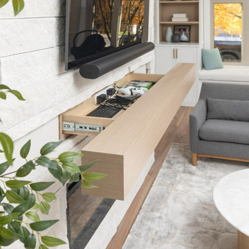 Living Room Entertainment Drawer with Hidden Power