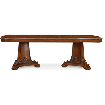 Old World Double Pedestal Dining Table - Medium Cherry