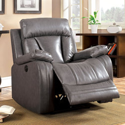 GUILFORD CM6976-CH GRAY BONDED LEATHER MATCH RECLINERS - Recliner Chairs