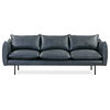 Oscar Leather Sofa, Black Top Grain Full Aniline
