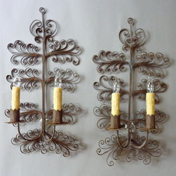 Antique Hand Forged Scroll Sconce - Wall Sconces
