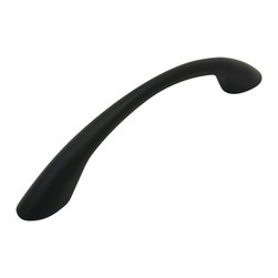 Cosmas - Cosmas 4003FB Flat Black Cabinet Pull, 3-3/4" Hole Centers, Set of 5 - Cabinet And Drawer Handle Pulls