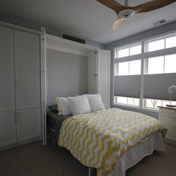 Multifuction guest bedroom with custom murphy bed & home office