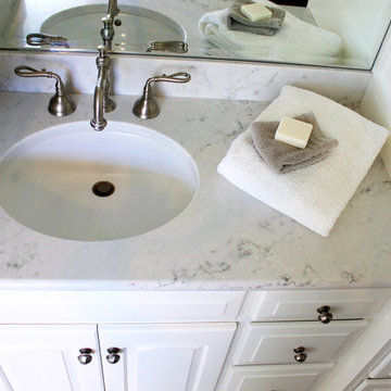 Quartz Countertops on Existing Cabinets in Masterbath ~ Akron, OH