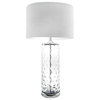 Glass Cotton Shade Clear Finish 3-Way Switch Table Lamp, 15"