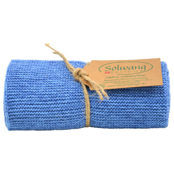 Danish Cotton Knitted Kitchen Towel Made With 100% Certified Organic Cotton, Organic Blue Shades