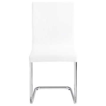 ACME Palton Side Chairs in White and Chrome (Set of 2)