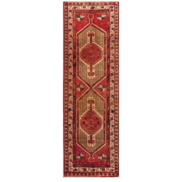 Pasargad Azerbaijan Collection Hand-Knotted Wool Runner, 3'3"x10'4"