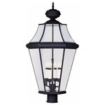 Livex Lighting - Livex Lighting 2368-04 Georgetown - 4 Light Outdoor Post Top Lantern in Georgeto - The Georgetown looks to add regal elegance to yourGeorgetown 4 Light O Black Clear Beveled  *UL: Suitable for wet locations Energy Star Qualified: n/a ADA Certified: n/a  *Number of Lights: 4-*Wattage:60w Candelabra Base bulb(s) *Bulb Included:No *Bulb Type:Candelabra Base *Finish Type:Black