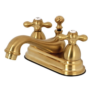 Kingston Brass 4" Centerset Bathroom Faucet, Brushed Brass