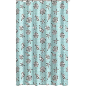 Turquoise Fabric Shower Curtain: Ocean Design