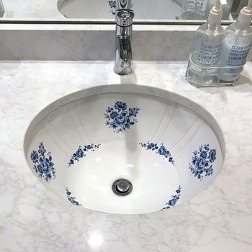 Blue Roses & Flowers Undermount Sink