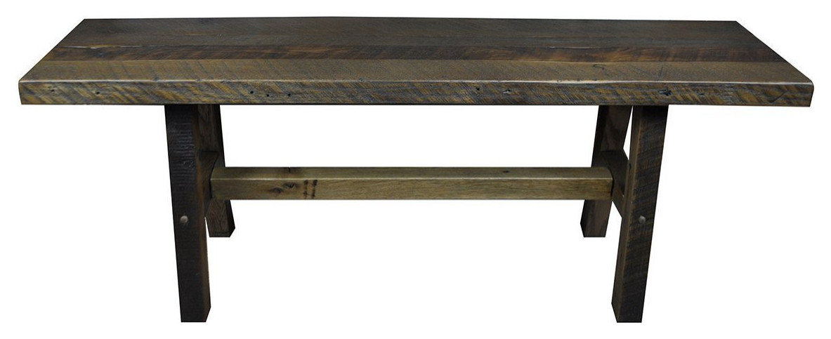 Reclaimed Barnwood Bench Solid Oak, Amish American Made, 36 - Rustic ...