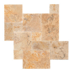Country Classic Brushed & Chiseled Travertine Tiles - Wall And Floor Tile