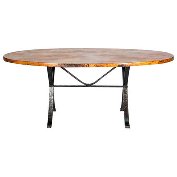 Animas Copper Top Dining Table - Oval, Small: 72"