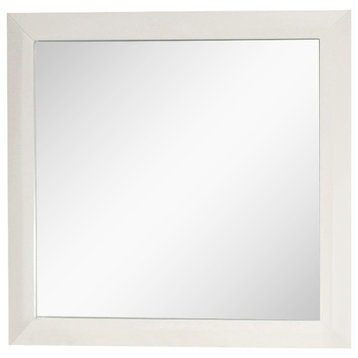 Solid Wood Frame Mirror, White