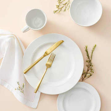 Traditional White & Gold Dinnerware Sets Collection - Threshold™