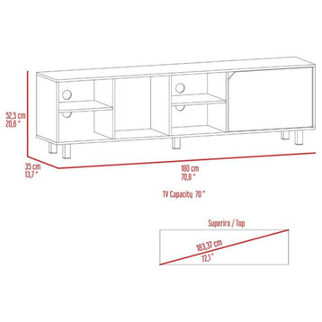 Atlin Designs Engineered Wood TV Stand For Living Room in Light Oak