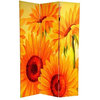 6' Tall Double Sided Poppies and Sunflowers Canvas Room Divider