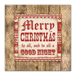 DDCG - Rustic "Twas the Night Before Christmas" Canvas Wall Art, 20"x20" - Prints And Posters