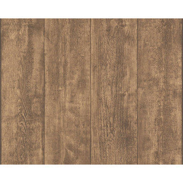 Faux Textured Wallpaper Wood, 708823, Brown, One Roll