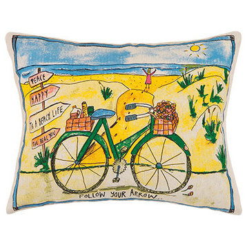 Follow Your Beach Arrow Decorative Pillow