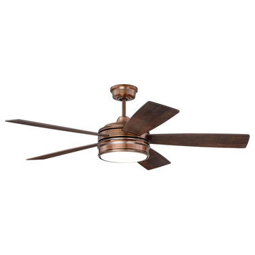 Braxton 1-Light Ceiling Fan in Brushed Copper