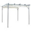 vidaXL Pergola Steel With Retractable Roof, Cream, 3x3 m