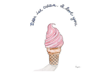 Dear Ice Cream, Watercolor Illustrations
