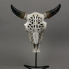 Western Steer Skull Wall Or Table Accent Lamp w/ Removable Metal Stand LED Bulb