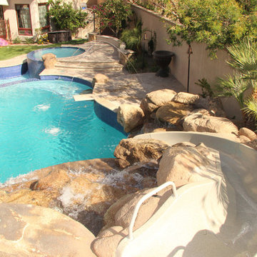 Backyard Oasis - Pool, Spa, Swim-Up Bar, Grotto, Slides & Water Features