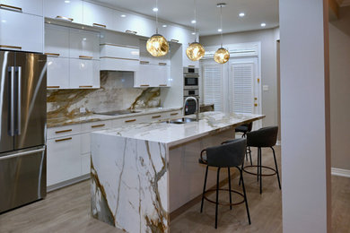 Example of a minimalist kitchen design in Toronto