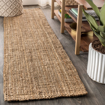 Pata Hand Woven Area Rug, Natural, 2'2"x8'
