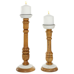 Noir Elias Decorative Black Marble Set Of 2 Candle Holder Yt0717 11bl Contemporary Candleholders By Gwg Outlet