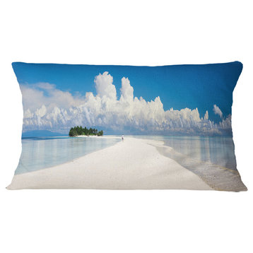 Tropical Island Panorama Landscape Photography Throw Pillow, 12"x20"