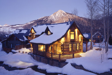 Inspiration for a rustic exterior home remodel in Denver