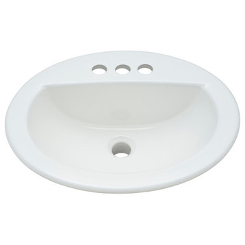 PROFLO PF19164 Rockaway 19" Oval Vitreous China Drop In Bathroom - White