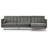 Modern Gray Fabric Upholstered Sectional Sofa with Left Chaise