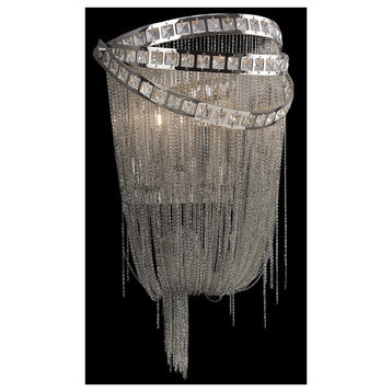 Wilshire Blvd. 2 Light Wall Sconce, Polished Nickel