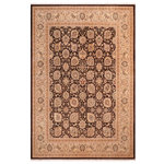 Bareens Designer Rugs - Turkish Knotted Istanbul Eustolia Brown/Beige Wool Rug 8'1'' x 9'11'' - Designed with a mesmerizing intricate traditional motif this glorious hand knotted rug is a masterpiece that will fill any space with sophistication and grace. An exhilarating color pallet with an elaborate design, this masterpiece features luxurious hand spun wool with all vegetable dyes to add comfort and style to your decor. The design, color and beautiful chromatic composition with a sheen in traditional and transitional designs, exude beauty, elegance and quality make this rug a masterpiece of its own.
