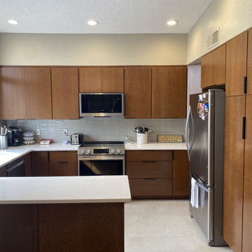Timeless Midcentury Kitchen Remodel with Warm Cherry Cabinetry
