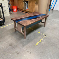 Walnut Epoxy River Table - Coffee Tables