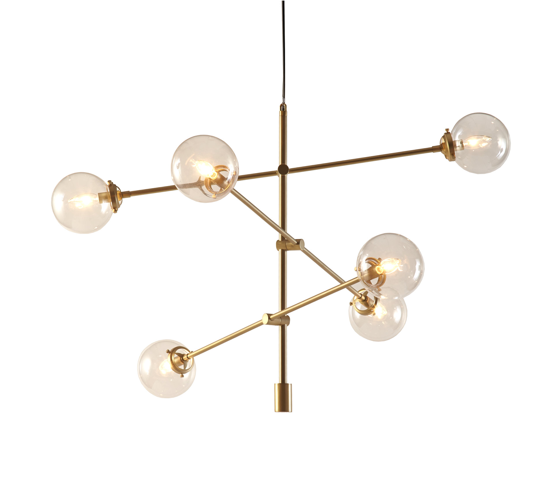INK+IVY Cyrus 6-Globe Light Architectural Metal Chandelier, Bronze, Gold
