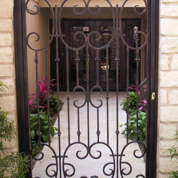 Wrought iron gates.