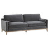 Star International Furniture Stitch & Hand Parker 86" Fabric Sofa in Gray
