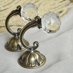 3 Colors QYM63 Acrylic Ball Curtain Tieback Holdbacks in Green bronze Color - Window Treatment Accessories