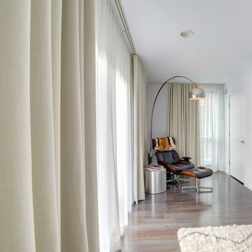 Wall to Wall Ripplefold Blackout Drapes and Sheers